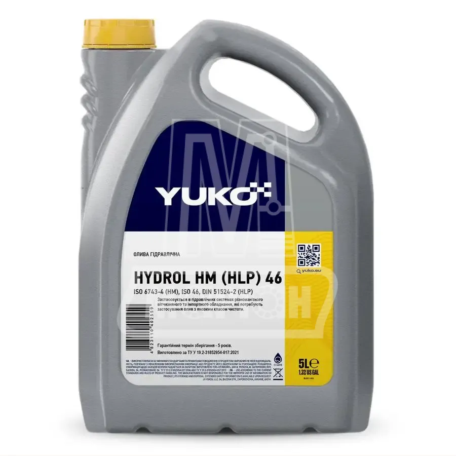 Олива гідравлічна МГЕ-46В YUKO HYDROL - 5 л